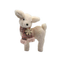 REN DECORATIV - roz aprins, Trend, plastic/lemn (19/11/30cm) - X-Mas