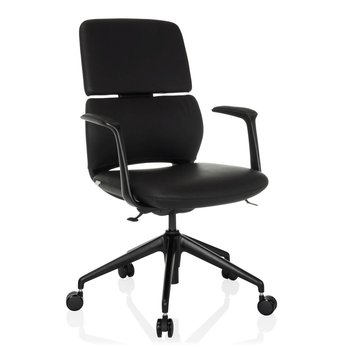 DREHSTUHL  - Schwarz, MODERN, Leder/Kunststoff (62/98-108/60cm) - MID.YOU