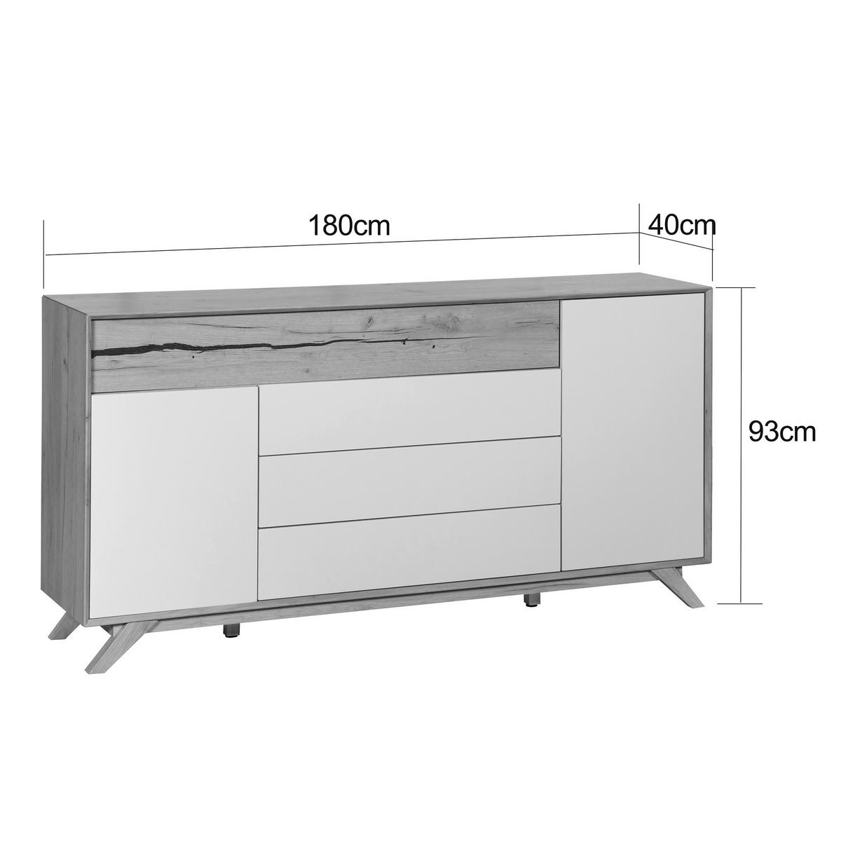 SIDEBOARD 180/93/40 cm  - Kaschmir/Eichefarben, KONVENTIONELL, Holz/Holzwerkstoff (180/93/40cm) - Xora