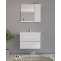 BADEZIMMER 3-teilig  in  - Weiß Hochglanz/Weiß, MODERN, Glas/Keramik (80/119/45cm) - MID.YOU