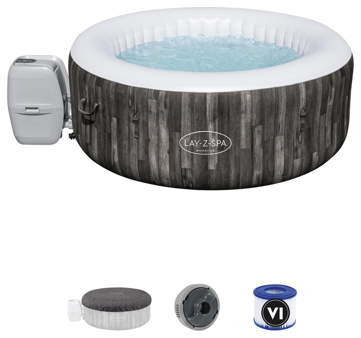 WHIRLPOOL  BAHAMAS 60005 180/66 cm  - Weiß/Grau, Basics, Kunststoff (180/66cm) - Bestway