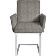 ARMLEHNSTUHL  in Stahl Chenille  - Chromfarben/Beige, Design, Textil/Metall (56/92/60cm) - Dieter Knoll
