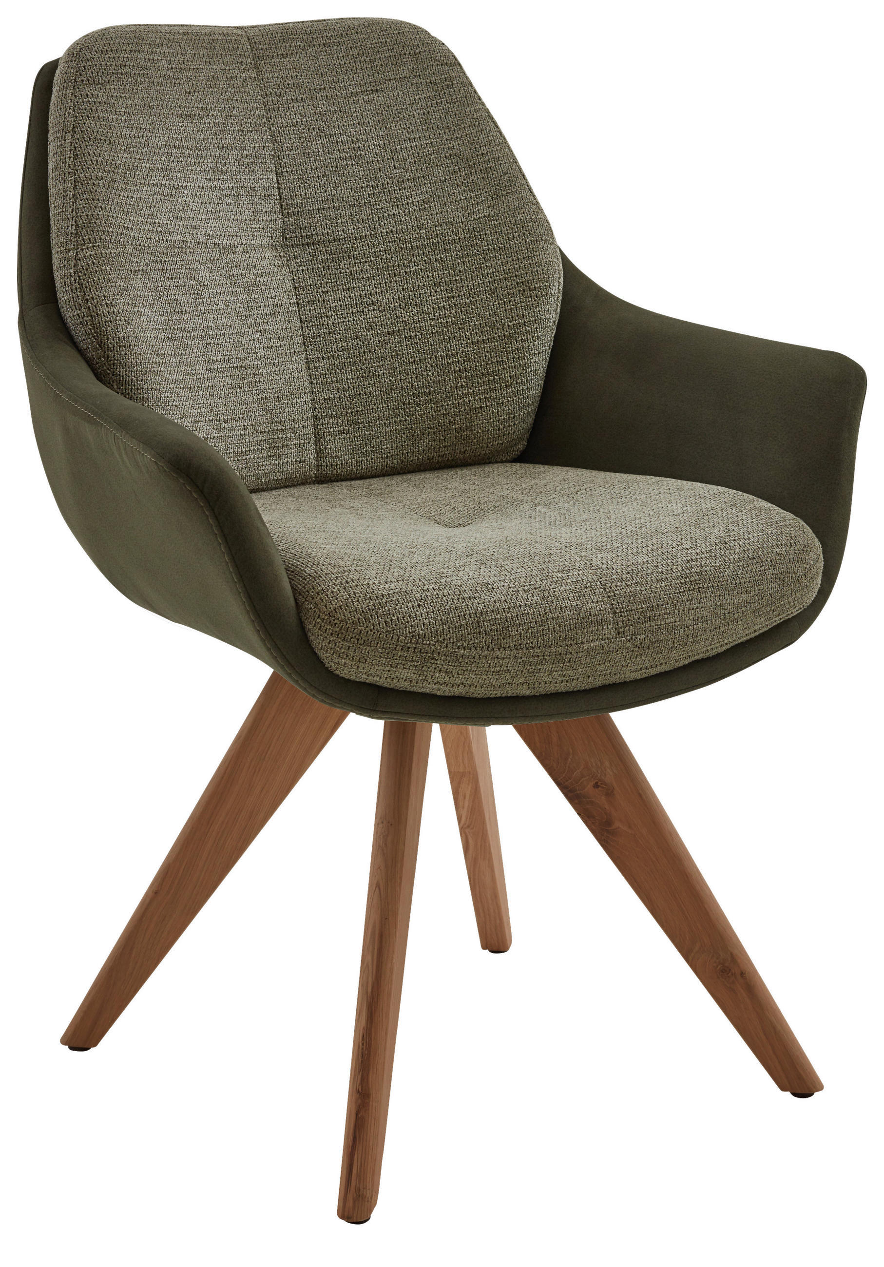 ARMLEHNSTUHL Webstoff, Mikrofaser  - Wildeiche/Eichefarben, Design, Holz/Textil (62/83,5/65cm) - Valnatura