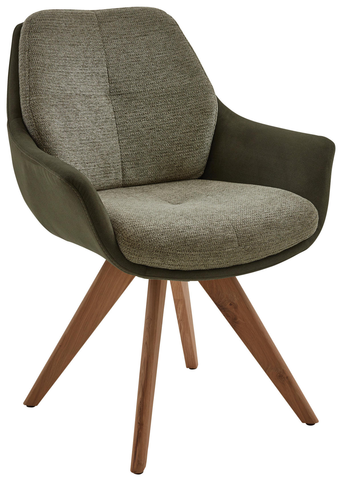 ARMLEHNSTUHL Webstoff, Mikrofaser  - Wildeiche/Eichefarben, Design, Holz/Textil (62/83,5/65cm) - Valnatura