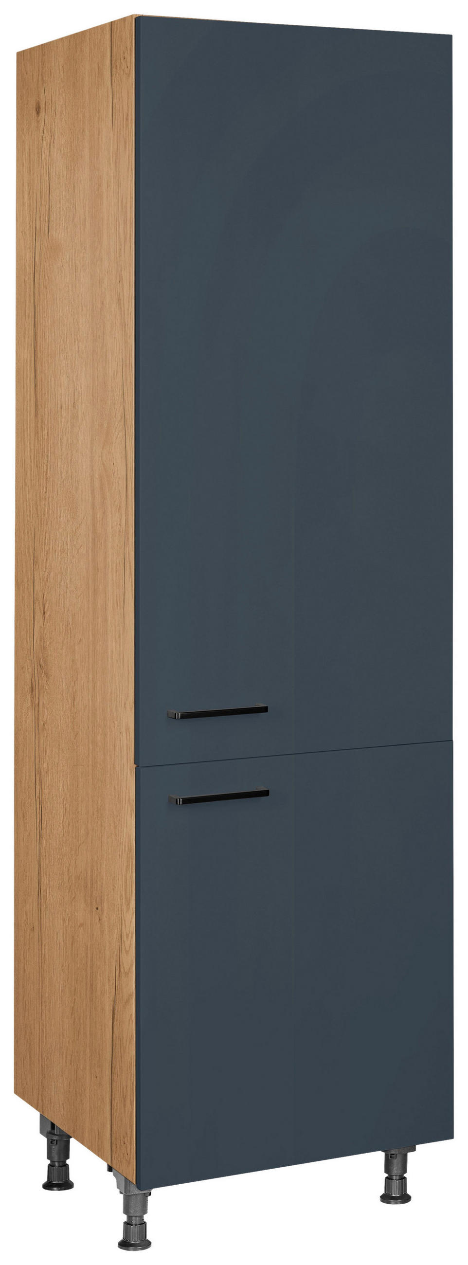 Nobilia Geschirrschrank Easytouch Blau, Eiche 60x216.6x58 cm