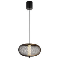 LED-HÄNGELEUCHTE Astari 35/150 cm  - Opal/Schwarz, Design, Kunststoff/Metall (35/150cm) - Globo