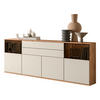 SIDEBOARD Buchefarben, Beige  180/85/40 cm  - Beige/Buchefarben, KONVENTIONELL, Glas/Holzwerkstoff (180/85/40cm) - Venda