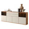 SIDEBOARD Buchefarben, Beige  180/85/40 cm  - Beige/Buchefarben, KONVENTIONELL, Glas/Holzwerkstoff (180/85/40cm) - Venda