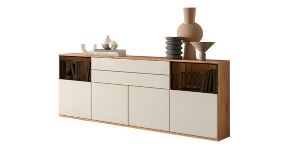 SIDEBOARD Buchefarben, Beige  180/85/40 cm  - Beige/Buchefarben, KONVENTIONELL, Glas/Holzwerkstoff (180/85/40cm) - Venda