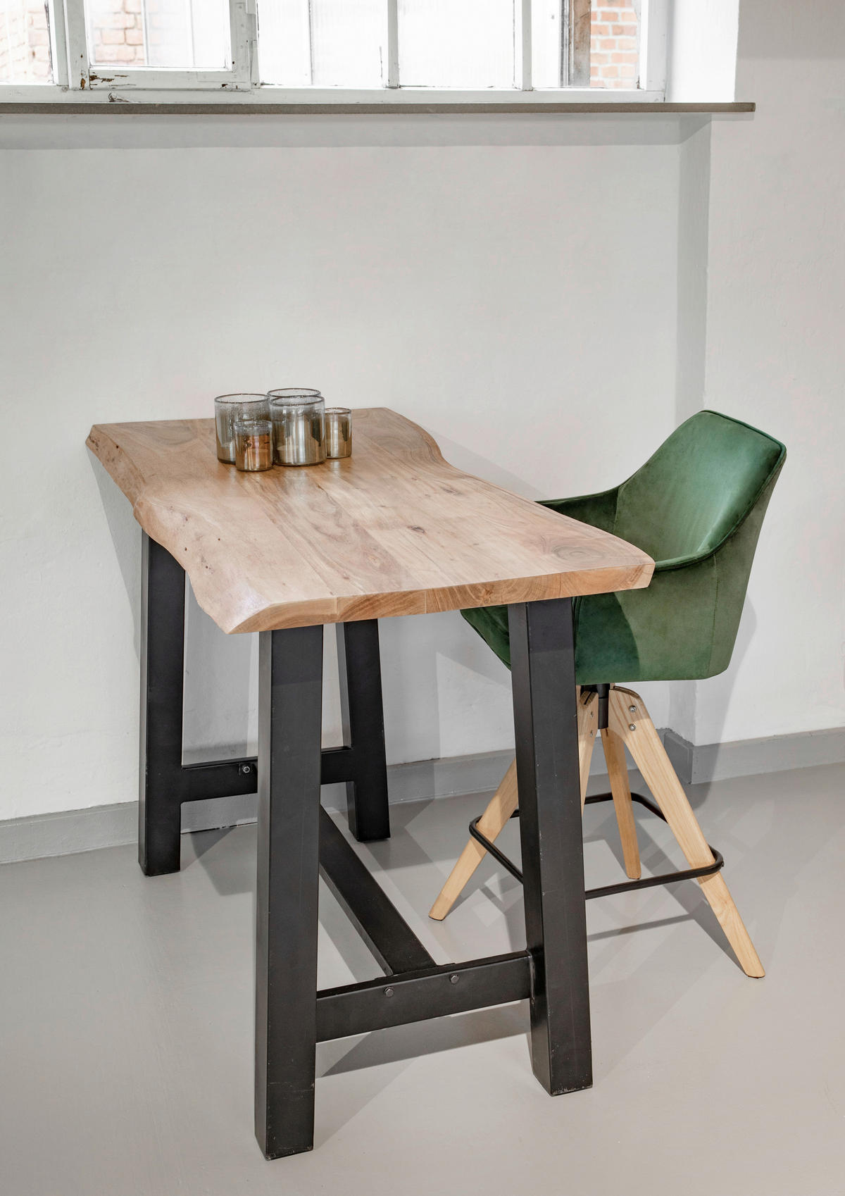 BARHOCKER in Textil Dunkelgrün  - Dunkelgrün/Eichefarben, MODERN, Holz/Textil (53/55/100cm) - Livetastic