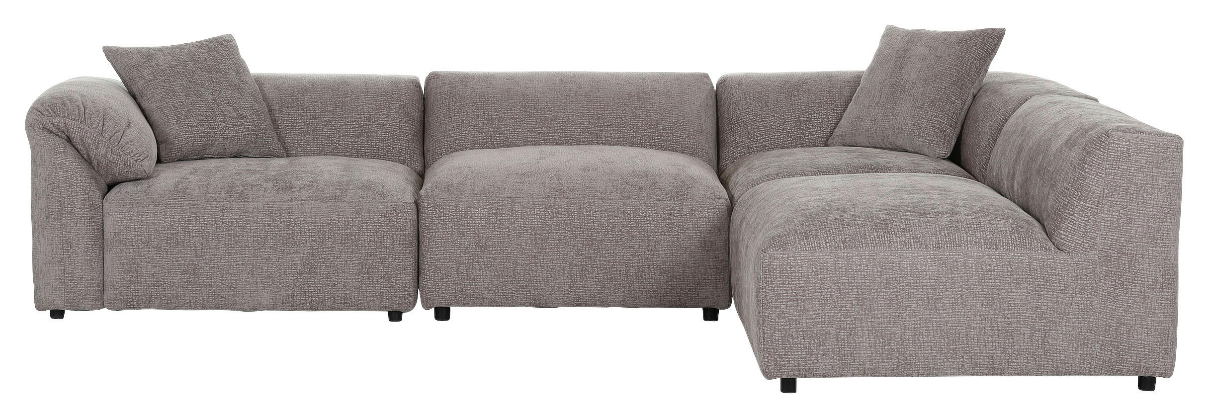 ECKSOFA Braun Flachgewebe - Schwarz/Braun, MODERN, Kunststoff/Textil (317/239cm) - Carryhome