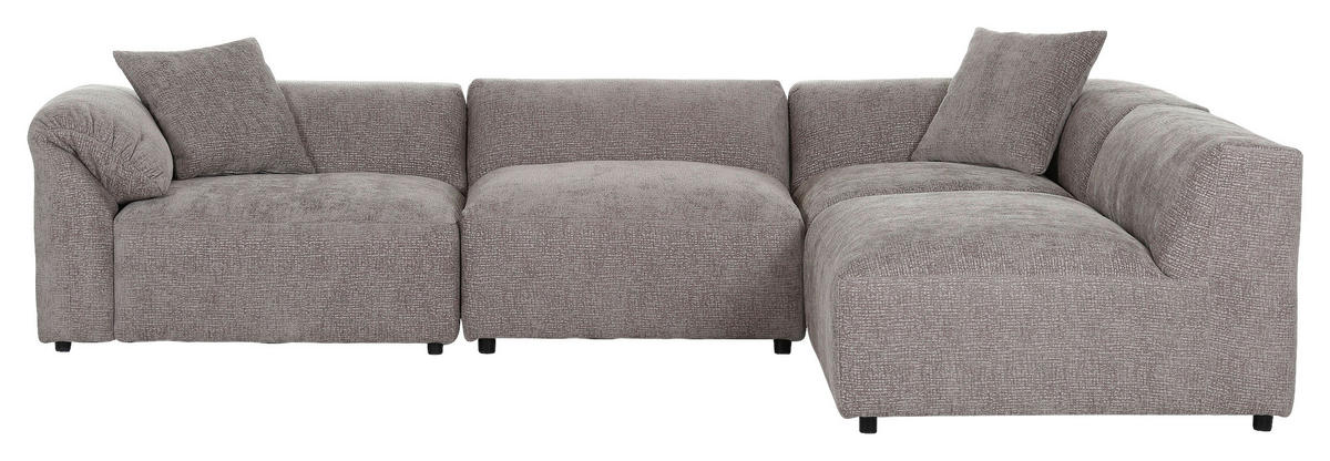 ECKSOFA in Flachgewebe Braun  - Schwarz/Braun, Modern, Kunststoff/Textil (317/239cm) - Carryhome