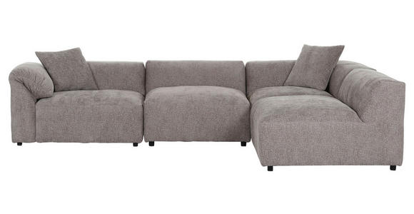 ECKSOFA Braun Flachgewebe  - Schwarz/Braun, MODERN, Kunststoff/Textil (317/239cm) - Carryhome