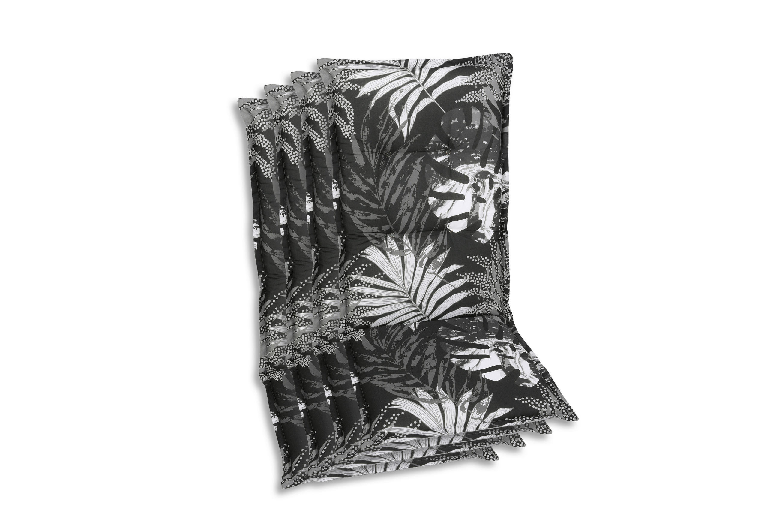 SESSELAUFLAGENSET Blätter  - Schwarz/Weiß, Basics, Textil (50/7/120cm)