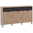 KOMMODE  in 157/92,5/40 cm  - Schwarz/Eiche Artisan, Basics, Holzwerkstoff/Metall (157/92,5/40cm) - Carryhome
