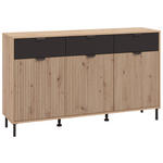 KOMMODE  in 157/92,5/40 cm  - Schwarz/Eiche Artisan, Basics, Holzwerkstoff/Metall (157/92,5/40cm) - Carryhome