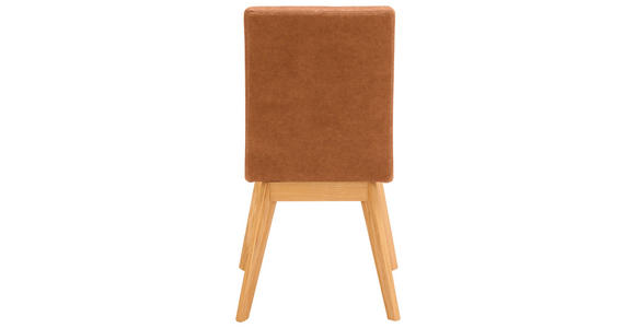 STUHL  in Mikrofaser Holz, Textil  - Cognac/Beige, Design, Holz/Textil (45/102/56cm) - Novel