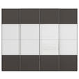 SCHWEBETÜRENSCHRANK  in Graphitfarben, Weiß  - Chromfarben/Graphitfarben, KONVENTIONELL, Glas/Holzwerkstoff (271/223/68cm) - Novel