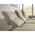 ECKSOFA  in Flachgewebe Beige Armteilverstellung, Relaxfunktion, Drehsitzfunktion  255-365/175-224 cm  - Beige/Schwarz, Design, Textil/Metall (255-365/175-224cm) - Dieter Knoll
