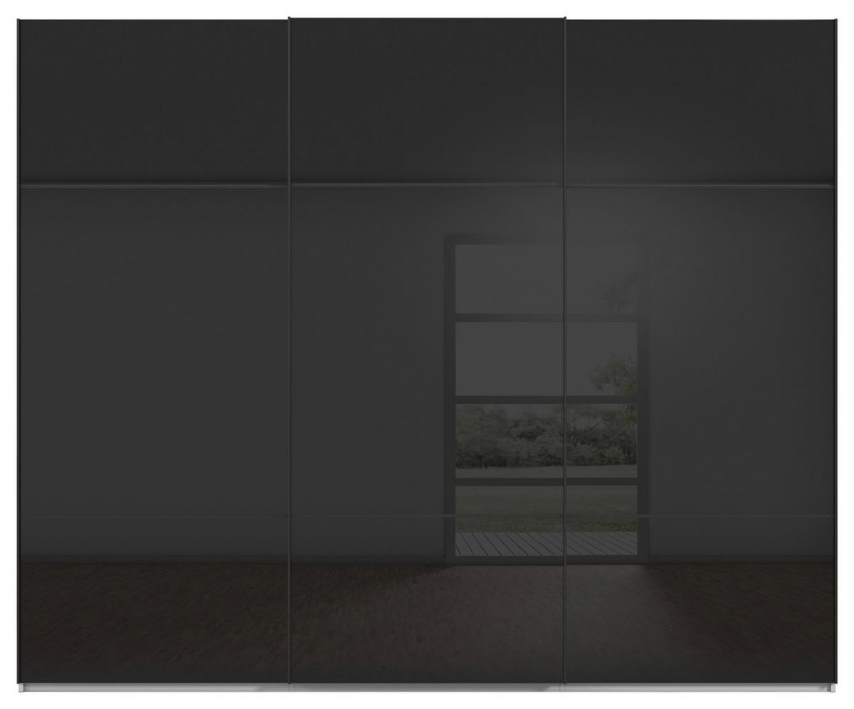SCHWEBETÜRENSCHRANK in Grau, Schwarz  - Schwarz/Grau, Konventionell, Glas/Holzwerkstoff (271/223/68cm) - Novel