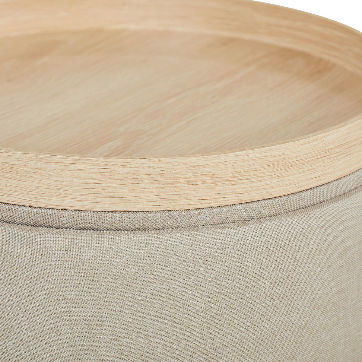 HOCKER in Holz, Textil, Holzwerkstoff Naturfarben, Greige  - Greige/Naturfarben, Trend, Holz/Holzwerkstoff (39/42/39cm) - Xora