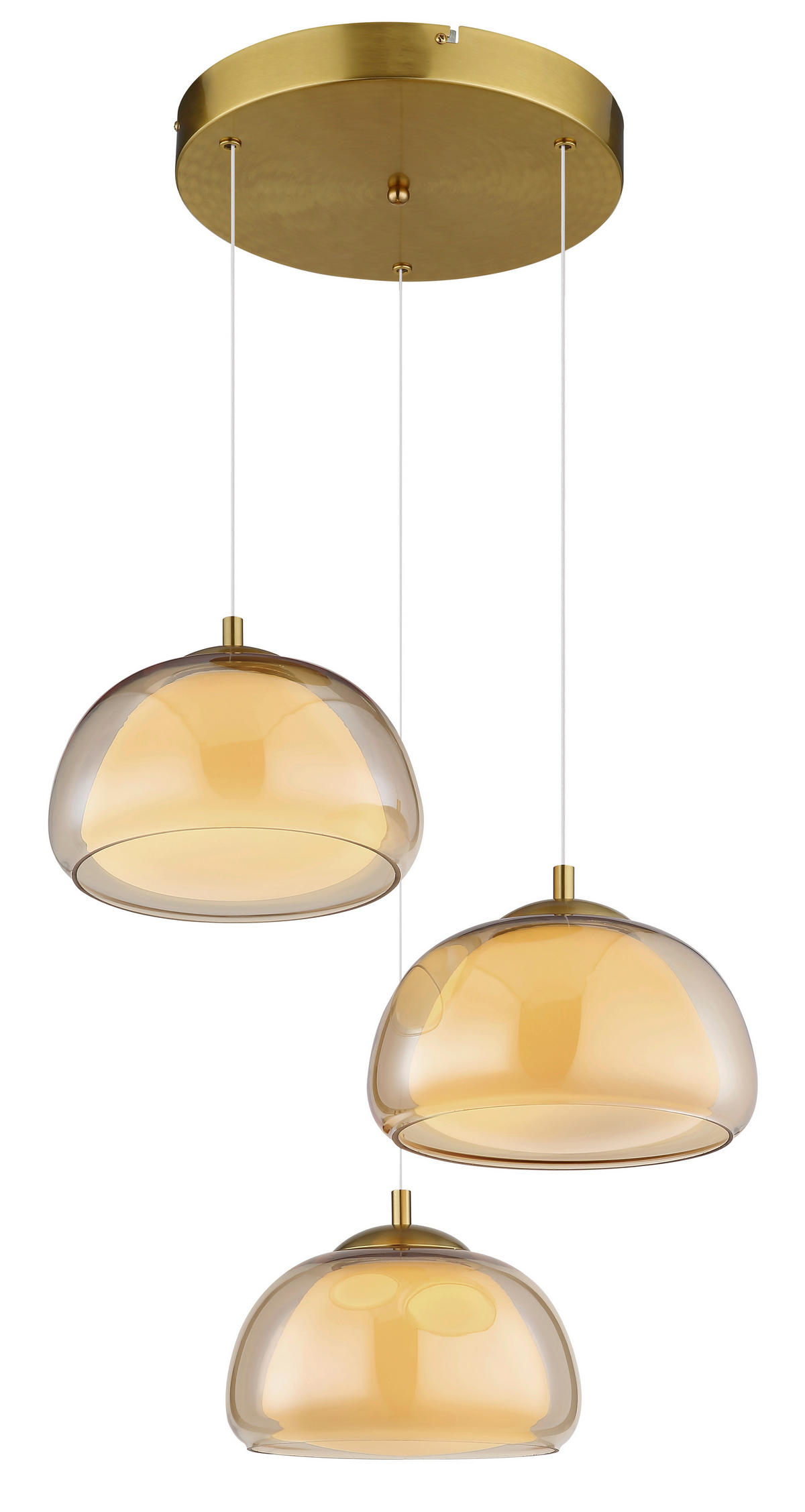 LED-HÄNGELEUCHTE 50/150 cm  - Transparent/Goldfarben, Design, Glas/Kunststoff (50/150cm) - Globo