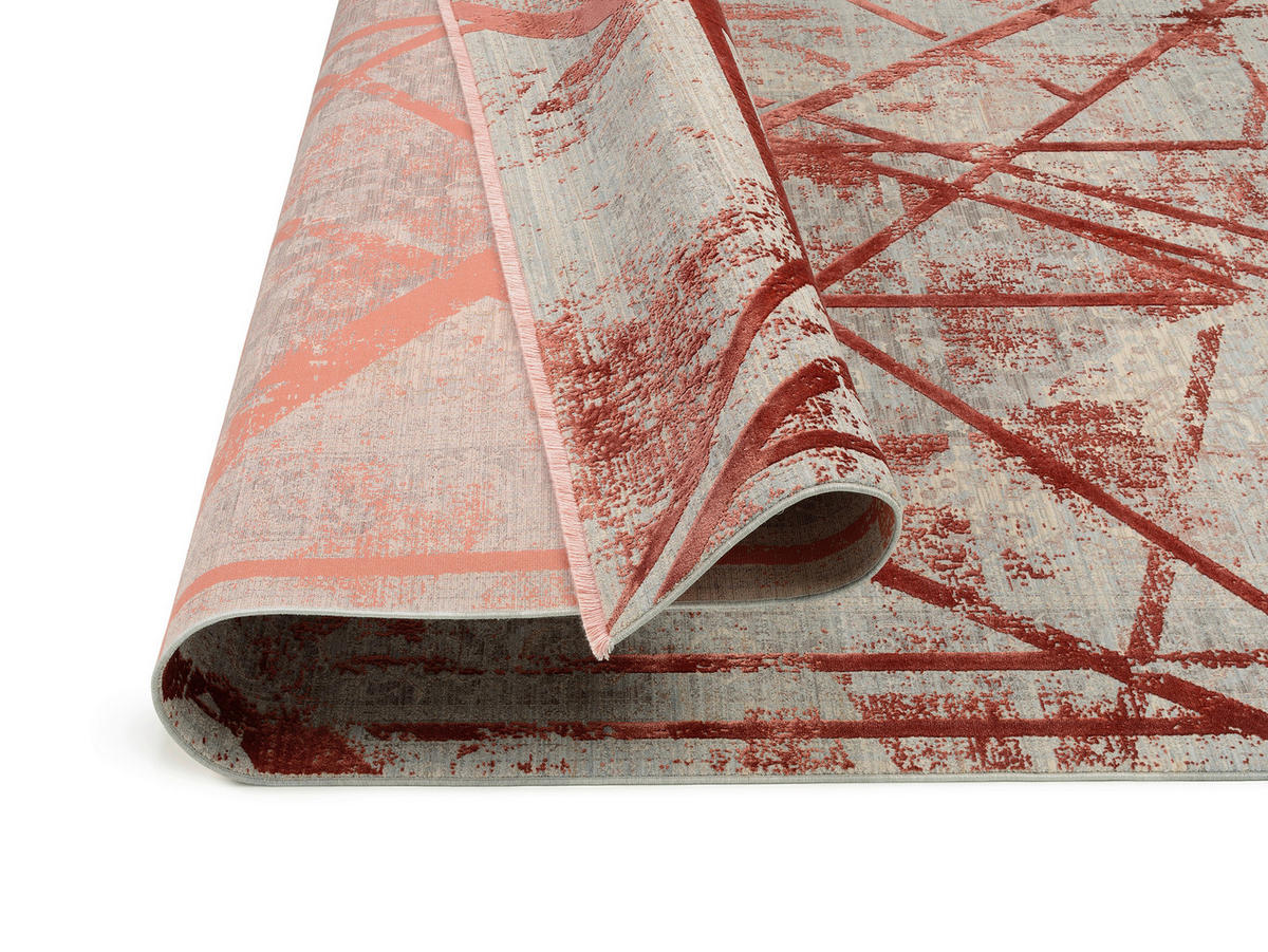 WEBTEPPICH 80/150 cm Arizona Grau, Rot  - Rot/Grau, Design, Textil (80/150cm) - Musterring