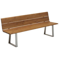 GARTENBANK 200/89/52 cm Teakholz  Edelstahl  - Silberfarben/Teakfarben, Design, Holz/Metall (200/89/52cm)