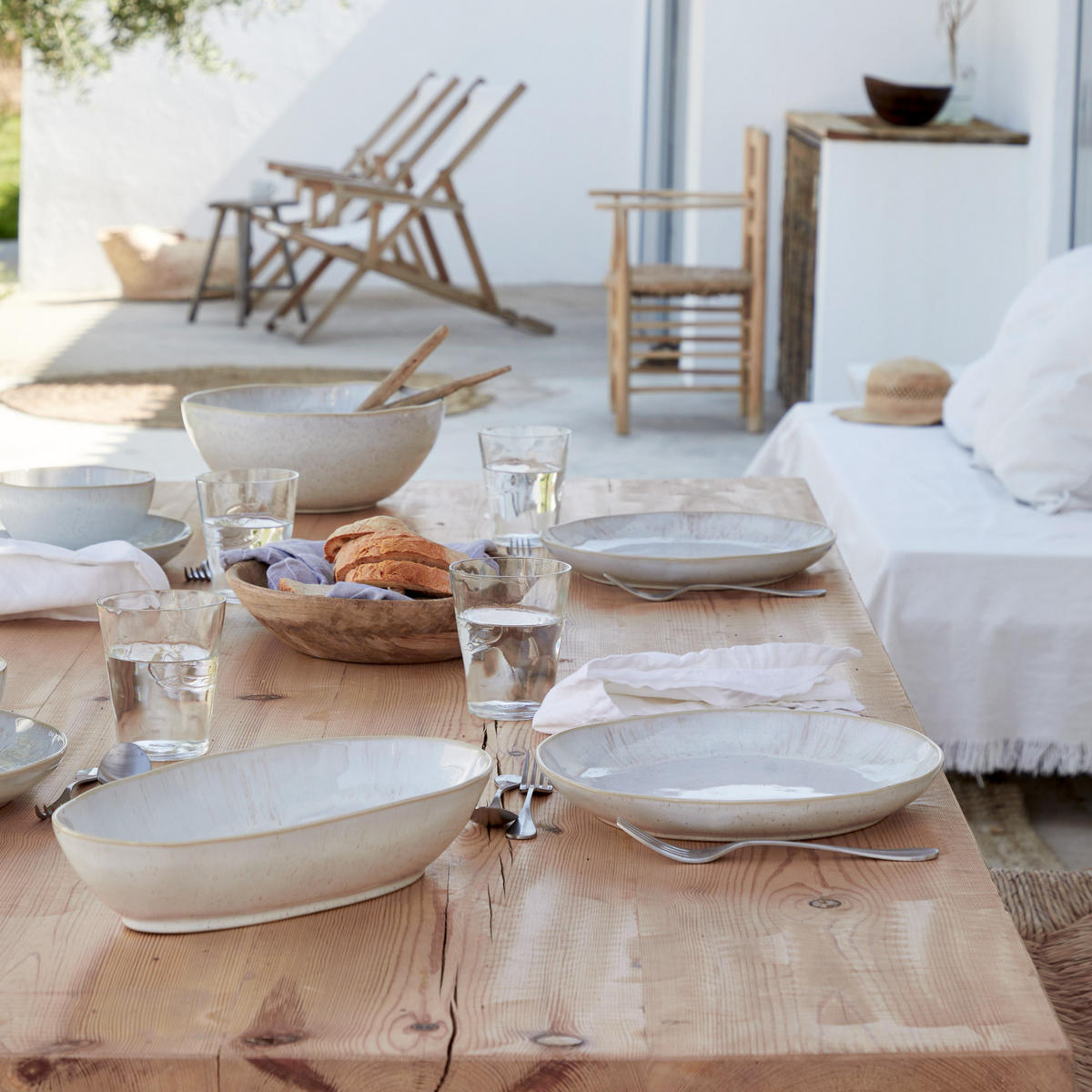 KOMBISERVICE Creme, Weiß Hochglanz EIVISSA 30-teilig 6 Personen  - Weiß Hochglanz/Creme, Basics, Keramik - Costa Nova