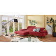 ECKSOFA in Flachgewebe Rot  - Anthrazit/Rot, Design, Textil/Metall (166/280cm) - Ambiente