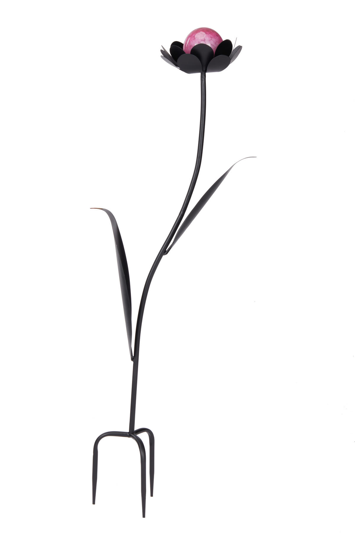 LESZÚRHATÓ KERTI DEKORÁCIÓ - lila/fekete, Basics, Üveg/fém (29/80/17cm) - Ambia Home