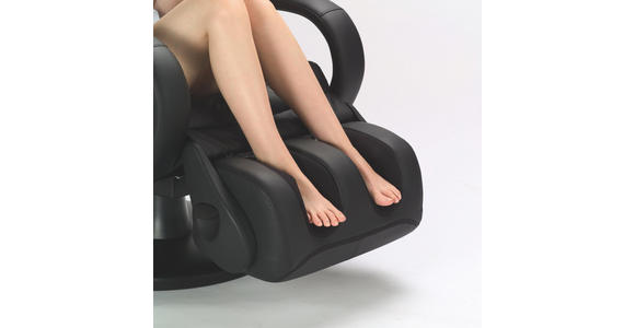 MASSAGESESSEL in Textil, Leder Schwarz - Schwarz, Design, Leder/Kunststoff (72/128/90cm) - Cantus