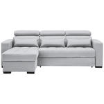 ECKSOFA Greige Webstoff  - Greige/Schwarz, Design, Kunststoff/Textil (179/240cm) - Carryhome