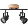 DECKENLEUCHTE Inge 30/17,5/12 cm   - Schwarz/Braun, Natur, Holz/Metall (30/17,5/12cm) - Brilliant