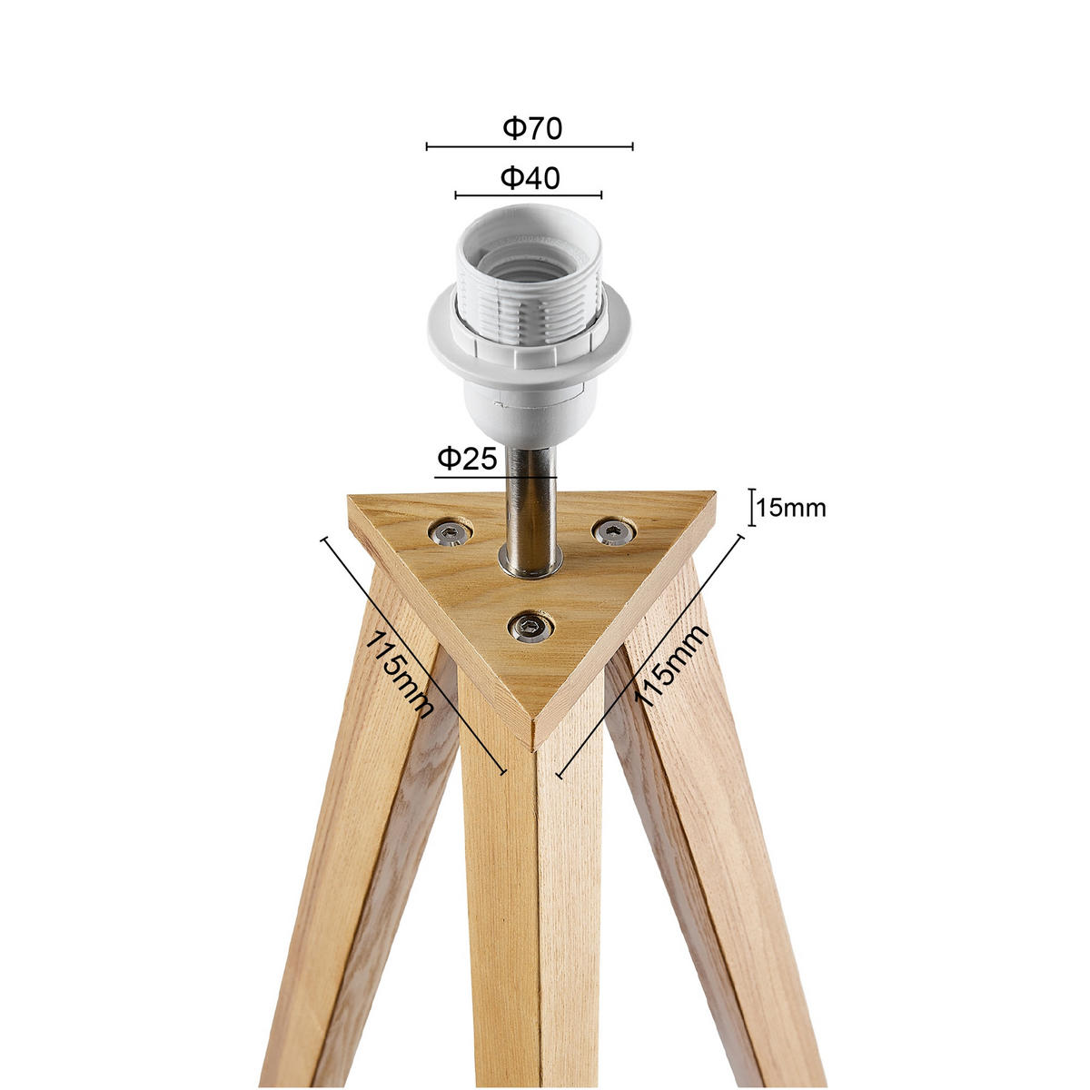STEHLEUCHTE Colchester 45/148 cm   - Weiß/Naturfarben, KONVENTIONELL, Holz/Textil (45/148cm) - Novel