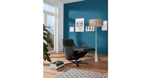 RELAXSESSEL in Leder Dunkelgrau  - Dunkelgrau/Anthrazit, Design, Leder/Metall (71/114/84cm) - Johann Jakob