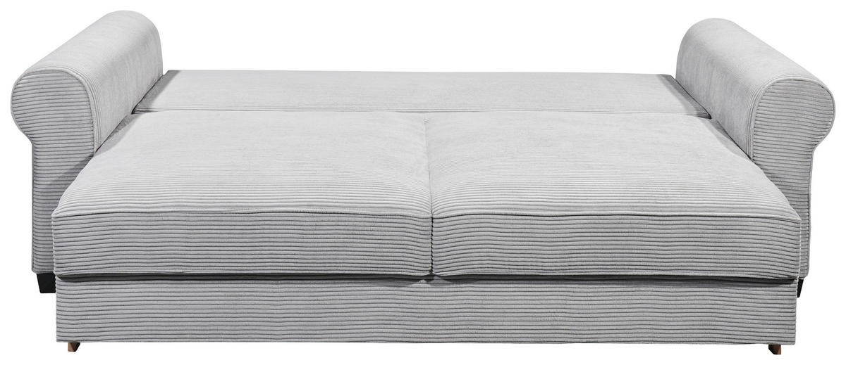 SCHLAFSOFA Cord Grau  - Schwarz/Grau, Basics, Kunststoff/Textil (250/95/125cm) - MID.YOU
