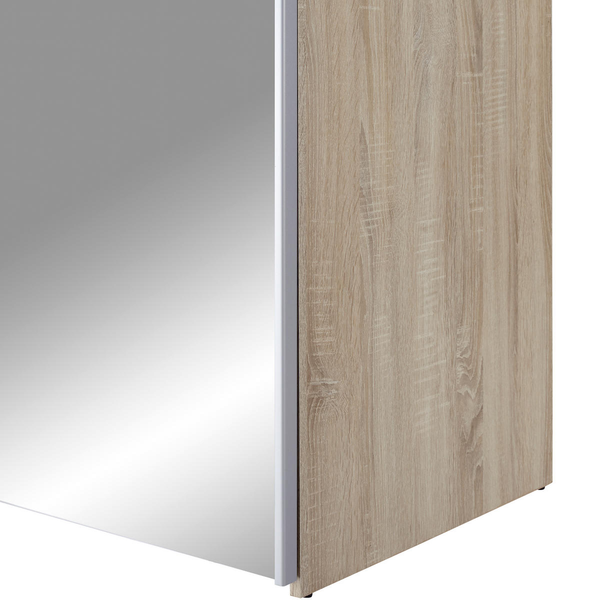 OMARA Z DRSNIMI VRATI, barve hrasta, prozorno  - barve hrasta/barve aluminija, Design, steklo (170/195/59cm) - P & B