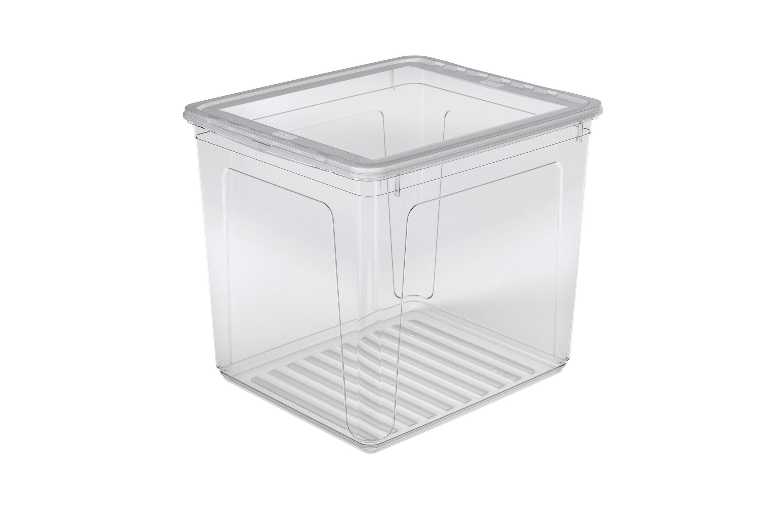 KUTIJA S POKLOPCEM  39/33,5/35 cm       - prozirno, Basics, plastika (39/33,5/35cm)