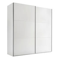 SCHWEBETÜRENSCHRANK in Weiss  - Weiss/Alufarben, Design, Holzwerkstoff/Metall (200/222/68cm) - Moderano