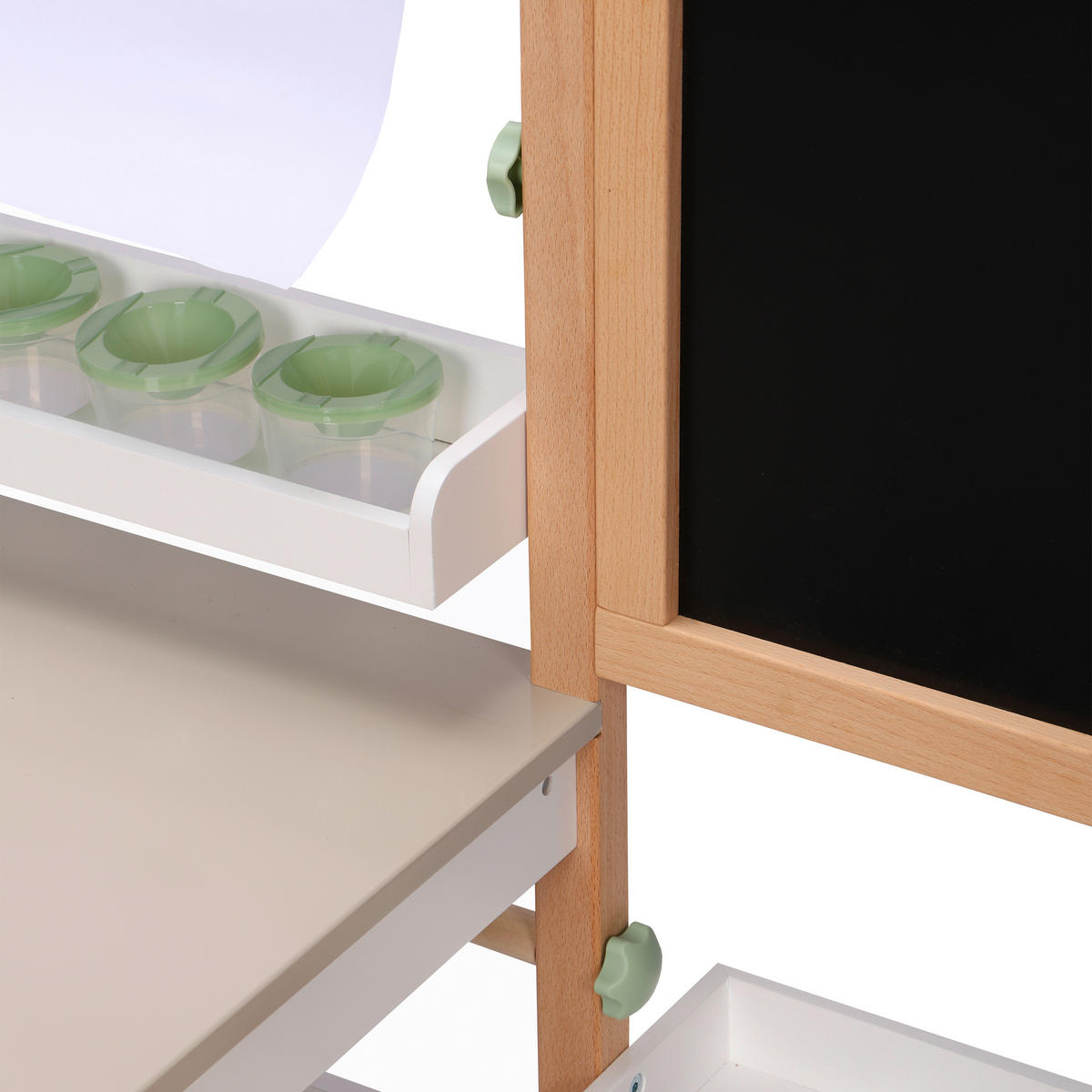 KINDERSCHREIBTISCH MIT STUHL - Buchefarben/Weiß, KONVENTIONELL, Holz/Papier (88/71/100cm)