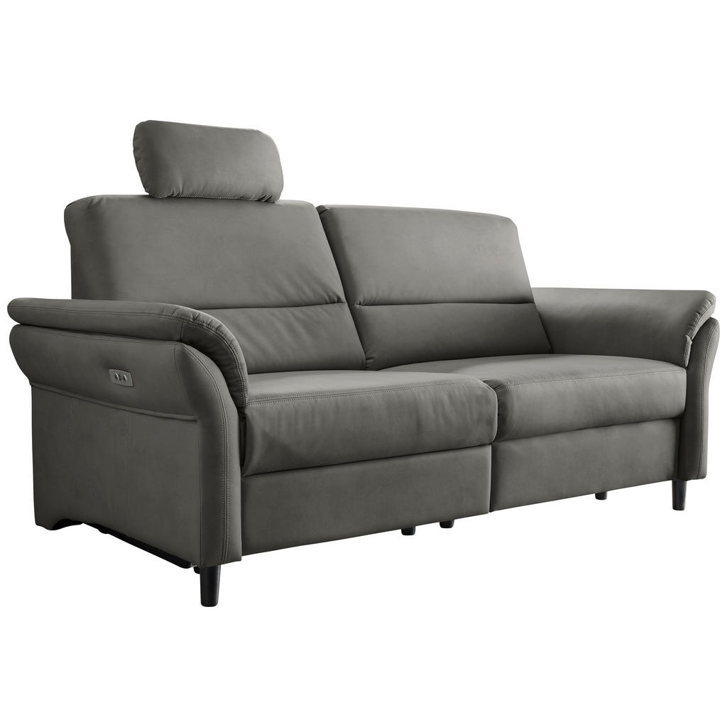 Thumbnail - Livetastic 3-Sitzer-Sofa, Grau, Textil, Buche, 192x90x89 cm, Made in EU, Rücken echt, motorische Relaxfunktion, Armteil ...