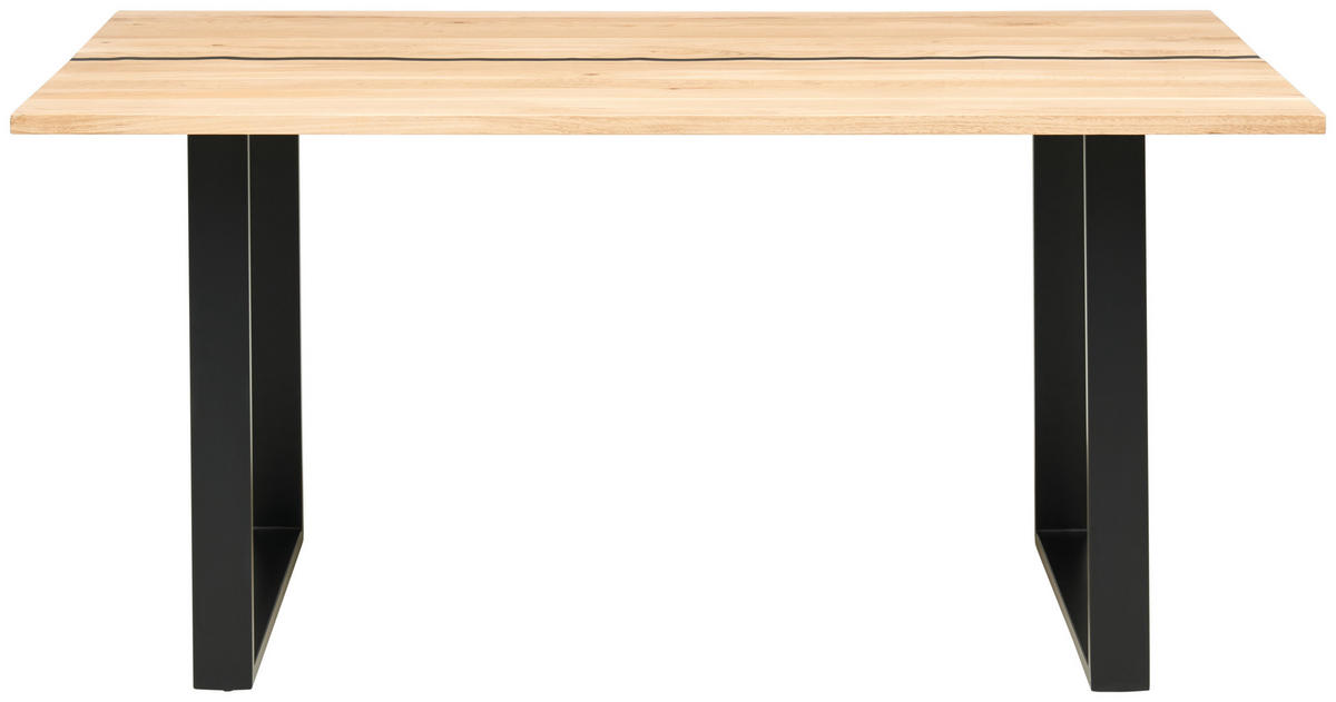 ESSTISCH in Holz, Metall   - Schwarz/Naturfarben, Design, Holz/Metall (140/76/80cm) - MID.YOU