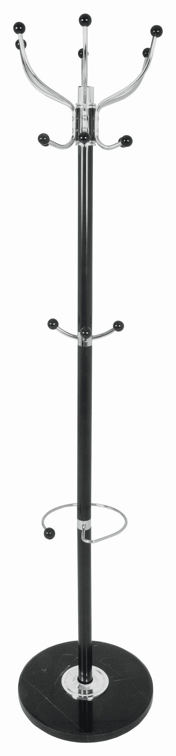 VEŠIAK NA KABÁTY - čierna/chrómová, Design, kov/kameň (38/176cm) - Carryhome