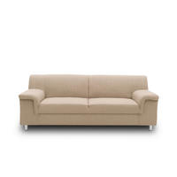 3-SITZER-SOFA  in Webstoff Beige  - Chromfarben/Beige, KONVENTIONELL, Textil/Metall (190/72/80cm) - MID.YOU