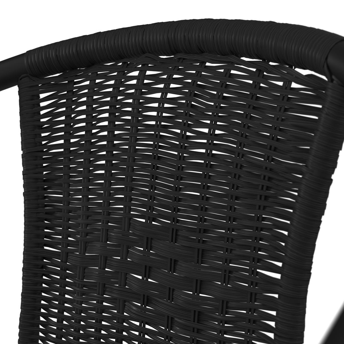 BALKONSET  - Schwarz, MODERN, Glas/Kunststoff (60/52/70/72/60/60cm) - Ambia Garden