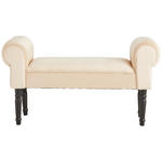 HOCKER in Holz, Textil Schwarz, Beige  - Beige/Schwarz, Trend, Holz/Textil (100/54/30cm) - Xora