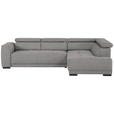 ECKSOFA Dunkelgrau Struktur  - Dunkelgrau/Schwarz, Design, Kunststoff/Textil (284/205cm) - Xora