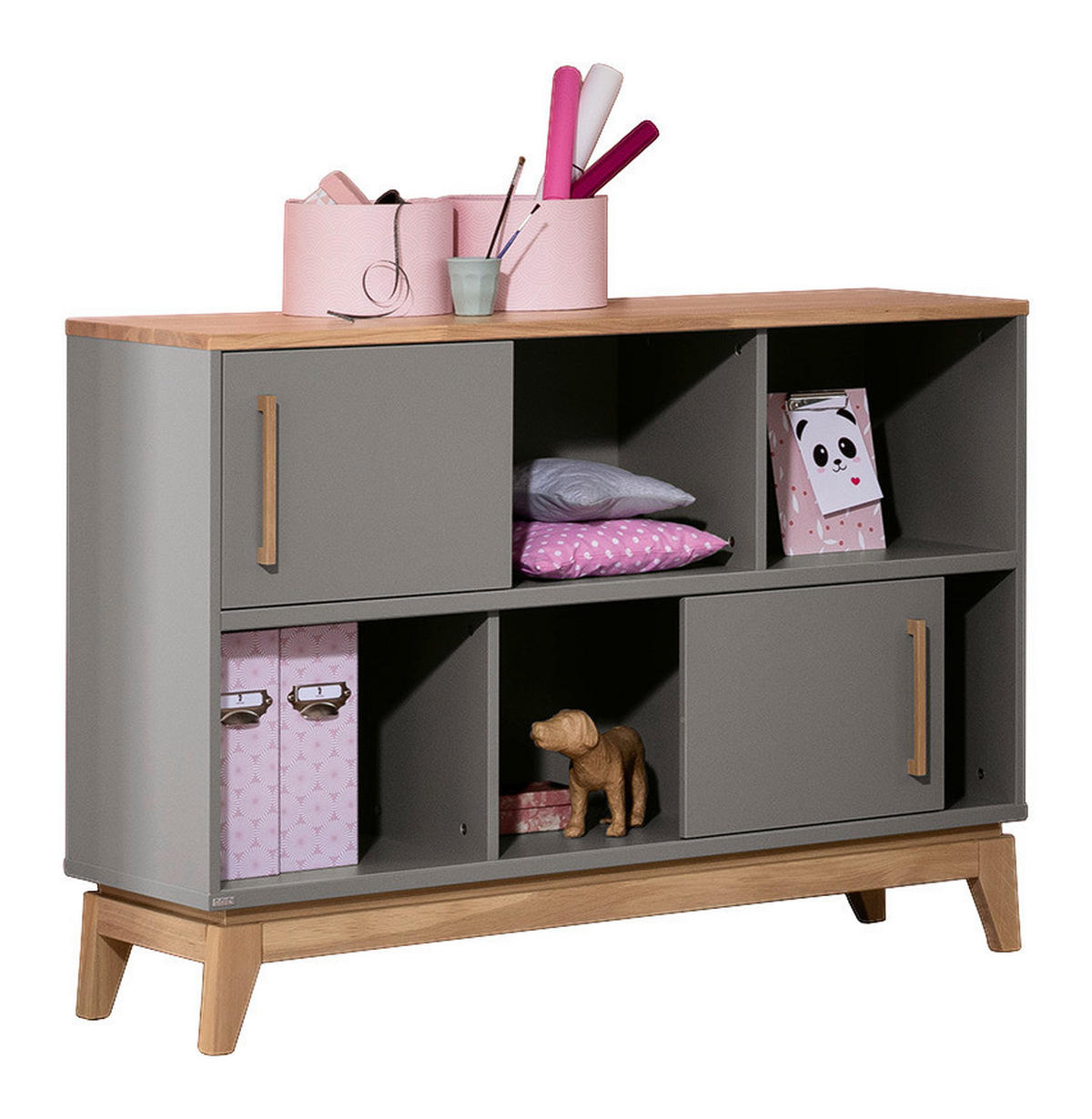 SIDEBOARD STEN  in 123,5/90,6/39,6 cm  - Eichefarben/Grau, Design, Holz/Holzwerkstoff (123,5/90,6/39,6cm) - Paidi