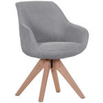 ARMLEHNSTUHL  in Cord  - Eichefarben/Hellgrau, Design, Holz/Textil (60/83/65cm) - Landscape